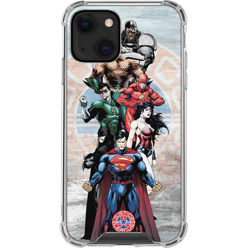 Justice League Heroes Stance 2 iPhone 13 Mini Clear Case