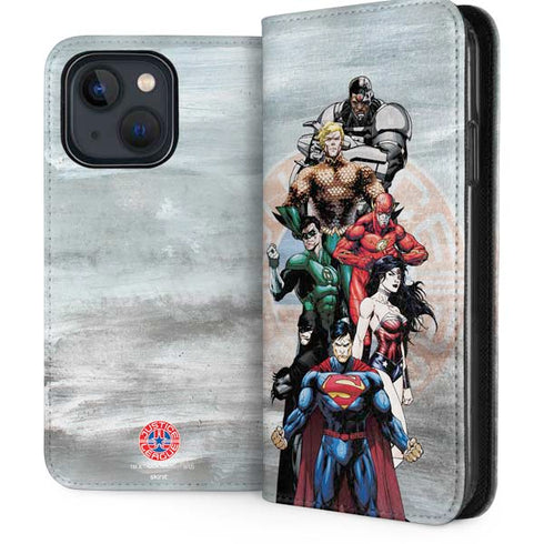 Justice League Heroes Stance 2 iPhone 14 Folio Case