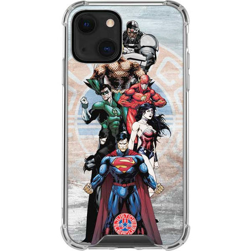 Justice League Heroes Stance 2 iPhone 14 Plus Clear Case