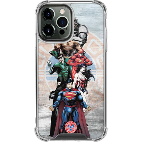 Justice League Heroes Stance 2 iPhone 14 Pro Max Clear Case