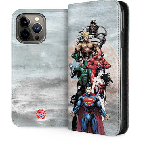 Justice League Heroes Stance 2 iPhone 14 Pro Max Folio Case