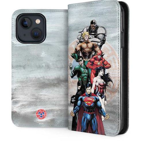 Justice League Heroes Stance 2 iPhone 15 Folio Case
