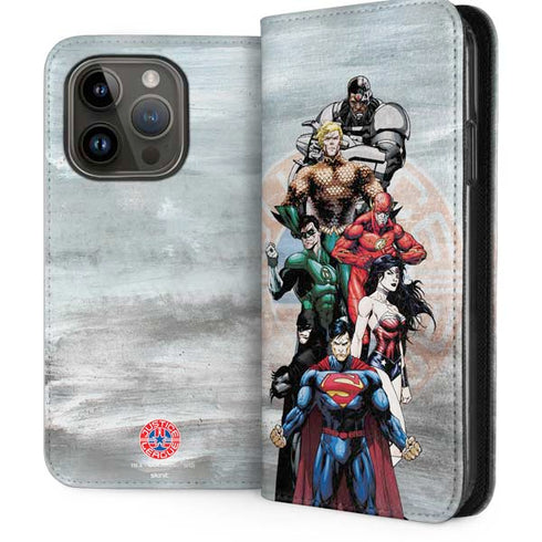 Justice League Heroes Stance 2 iPhone 15 Pro Folio Case