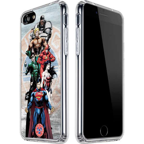 Justice League Heroes Stance 2 iPhone SE (2nd & 3rd Gen) Clear Case