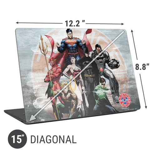 Justice League Heroes Stance 2 Universal Laptop 15in (12.2 x 8.8in) Skin