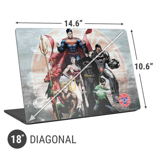 Justice League Heroes Stance 2 Universal Laptop 18in (14.6 x 10.6in) Skin