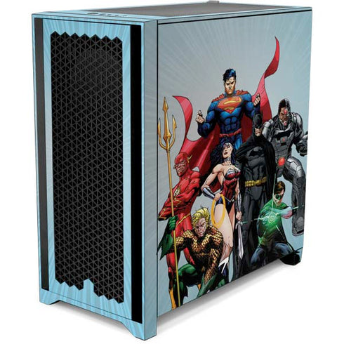 Justice League Heroes Stance 1 Corsair 4000D Tempered Glass Mid-Tower ATX Case Skin