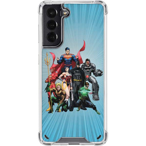 Justice League Heroes Stance 1 Galaxy S21 5G Clear Case
