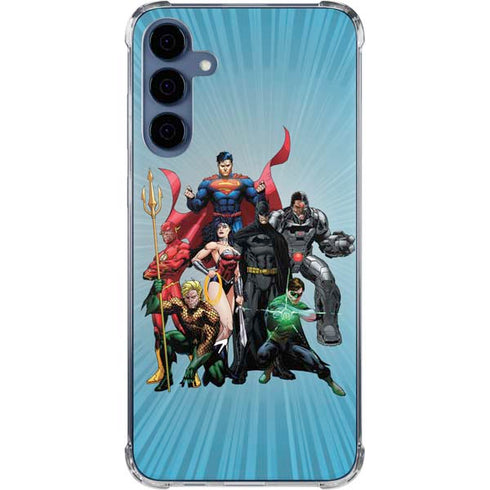 Justice League Heroes Stance 1 Galaxy S24 Clear Case