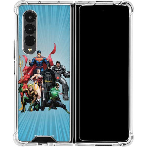 Justice League Heroes Stance 1 Galaxy Z Fold4 5G Clear Case