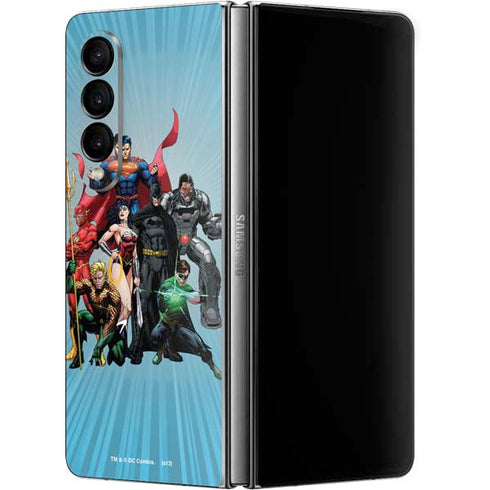 Justice League Heroes Stance 1 Galaxy Z Fold4 5G Skin
