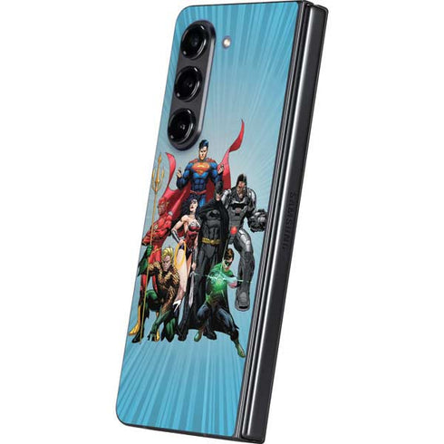Justice League Heroes Stance 1 Galaxy Z Fold5 5G Skin
