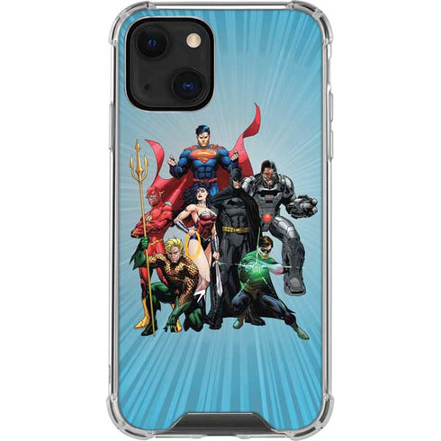 Justice League Heroes Stance 1 iPhone 15 Plus Clear Case
