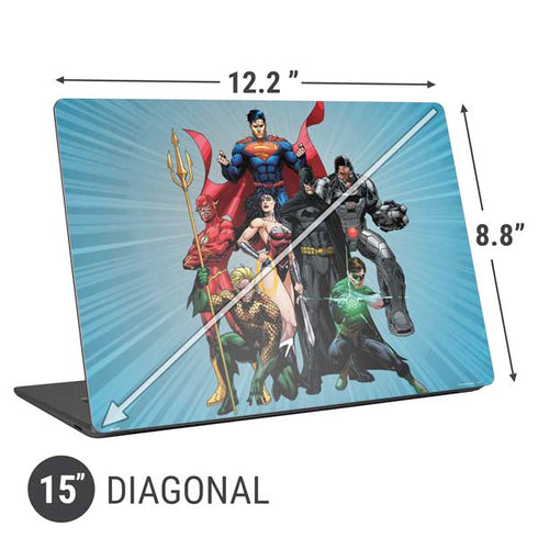 Justice League Heroes Stance 1 Universal Laptop 15in (12.2 x 8.8in) Skin