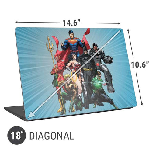 Justice League Heroes Stance 1 Universal Laptop 18in (14.6 x 10.6in) Skin