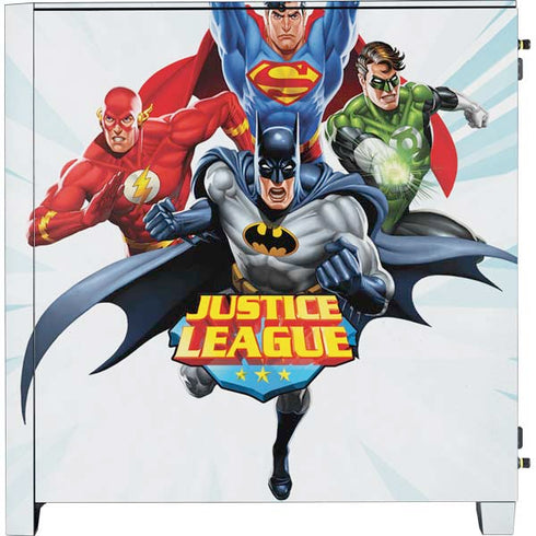 Justice League Team Power Up Corsair 4000D Tempered Glass Mid-Tower ATX Case Skin