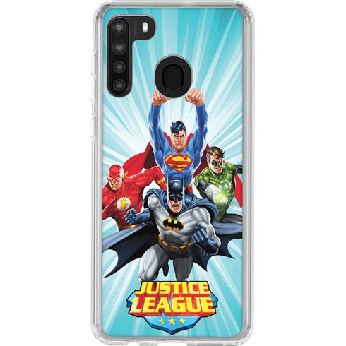 Justice League Team Power Up Galaxy A21 Clear Case