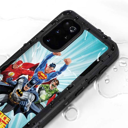 Justice League Team Power Up Galaxy S20 Plus Waterproof Case
