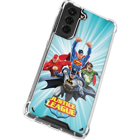 Justice League Team Power Up Galaxy S21 Plus 5G Clear Case