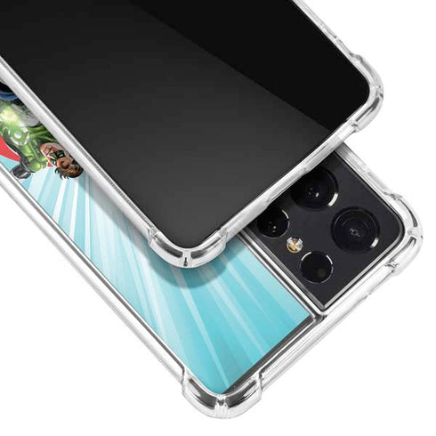Justice League Team Power Up Galaxy S21 Ultra 5G Clear Case