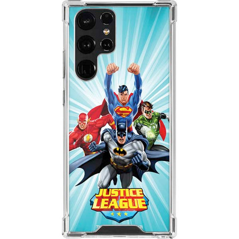 Justice League Team Power Up Galaxy S22 Ultra Clear Case