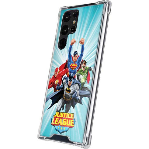 Justice League Team Power Up Galaxy S22 Ultra Clear Case