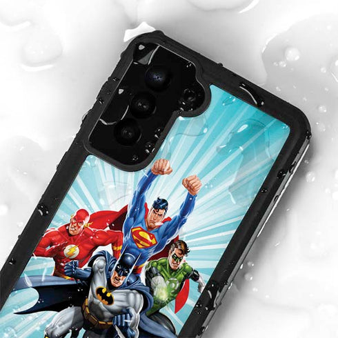 Justice League Team Power Up Galaxy S23 Plus Waterproof Case