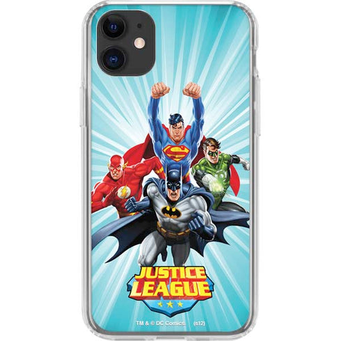 Justice League Team Power Up iPhone 11 Clear Case