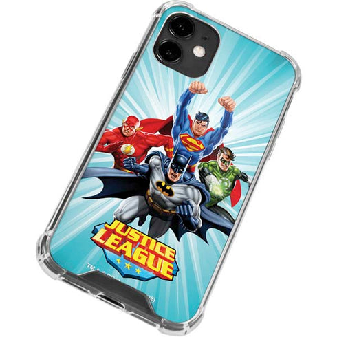 Justice League Team Power Up iPhone 12 Clear Case
