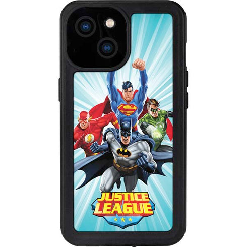 Justice League Team Power Up iPhone 13 Mini Waterproof Case