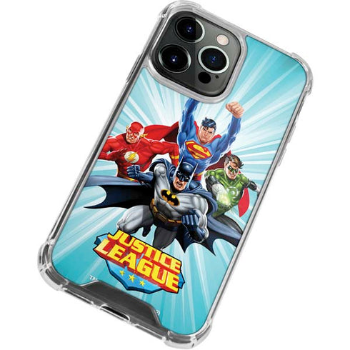Justice League Team Power Up iPhone 13 Pro Clear Case