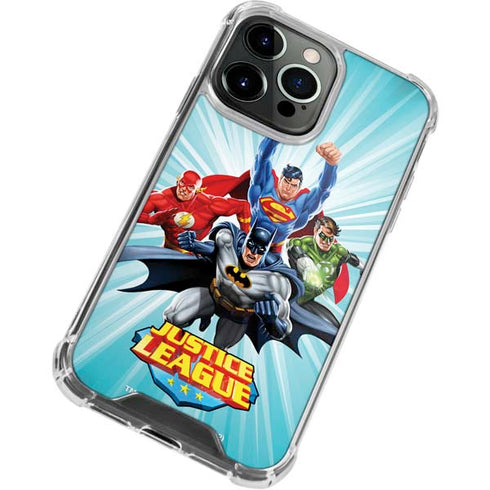 Justice League Team Power Up iPhone 13 Pro Max Clear Case