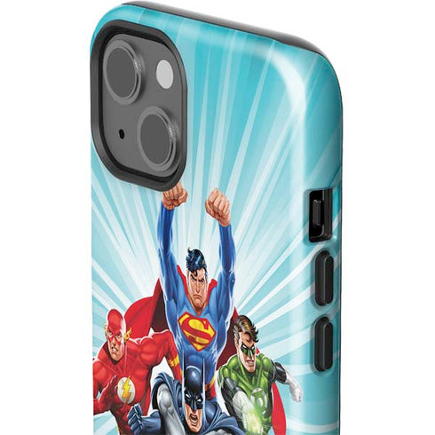 Justice League Team Power Up iPhone 15 Impact Case