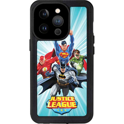 Justice League Team Power Up iPhone 14 Pro Waterproof Case