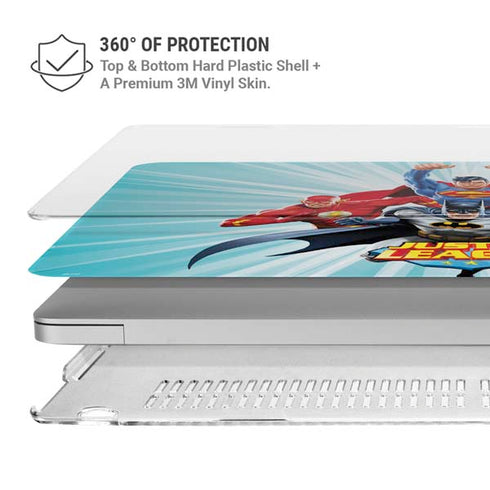 Justice League Team Power Up MacBook Pro 15in (2016-19) Case plus Skin
