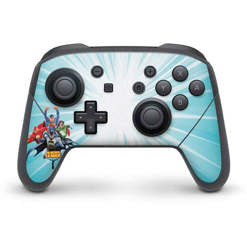 Justice League Team Power Up Nintendo Switch Pro Controller Skin