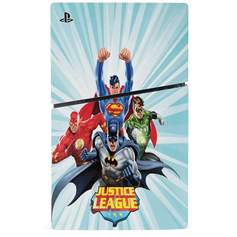 Justice League Team Power Up PS5 Slim Disk Bundle Skin