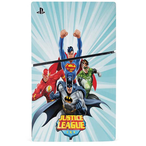 Justice League Team Power Up PS5 Slim Digital Edition Console Skin
