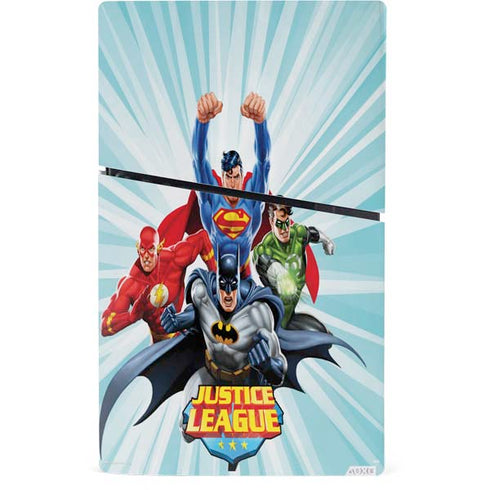 Justice League Team Power Up PS5 Slim Digital Edition Console Skin