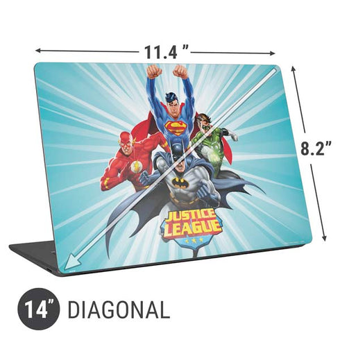 Justice League Team Power Up Universal Laptop 14in (11.4 x 8.2in) Skin