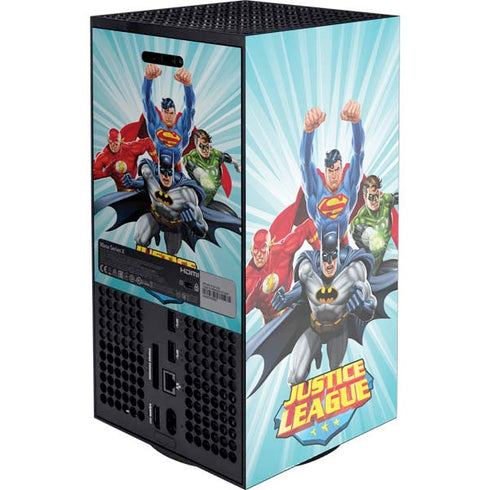 Justice League Team Power Up Xbox Series X Console Skin