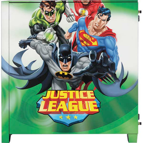 Justice League Team Power Up Green Corsair 4000D Tempered Glass Mid-Tower ATX Case Skin