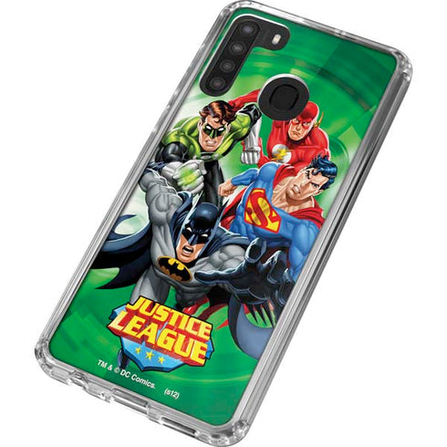 Justice League Team Power Up Green Galaxy A21 Clear Case