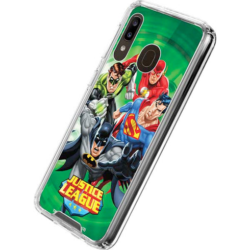 Justice League Team Power Up Green Galaxy A30 Clear Case