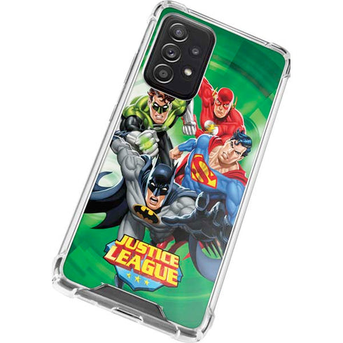 Justice League Team Power Up Green Galaxy A72 5G Clear Case