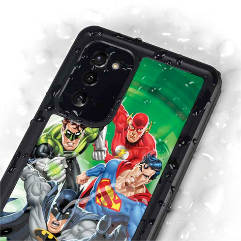 Justice League Team Power Up Green Galaxy Note20 5G Waterproof Case