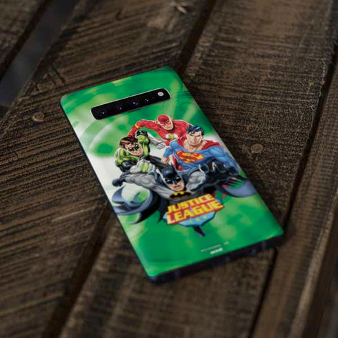 Justice League Team Power Up Green Galaxy S10 Plus Skin