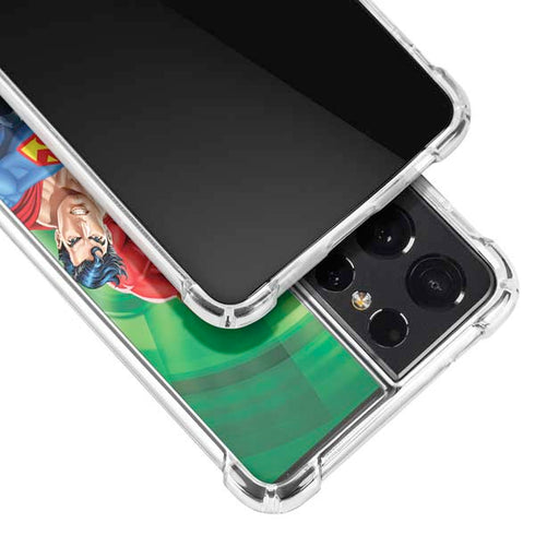 Justice League Team Power Up Green Galaxy S21 Ultra 5G Clear Case