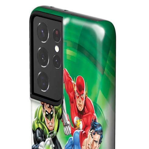 Justice League Team Power Up Green Galaxy S21 Ultra 5G Pro Case