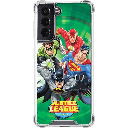 Justice League Team Power Up Green Galaxy S22 Clear Case